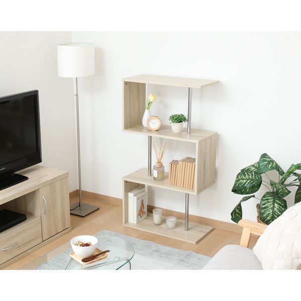 S字型ディスプレイラック3段 オーク 組立品 代引不可 WWW_KANDAIZUMI_COM