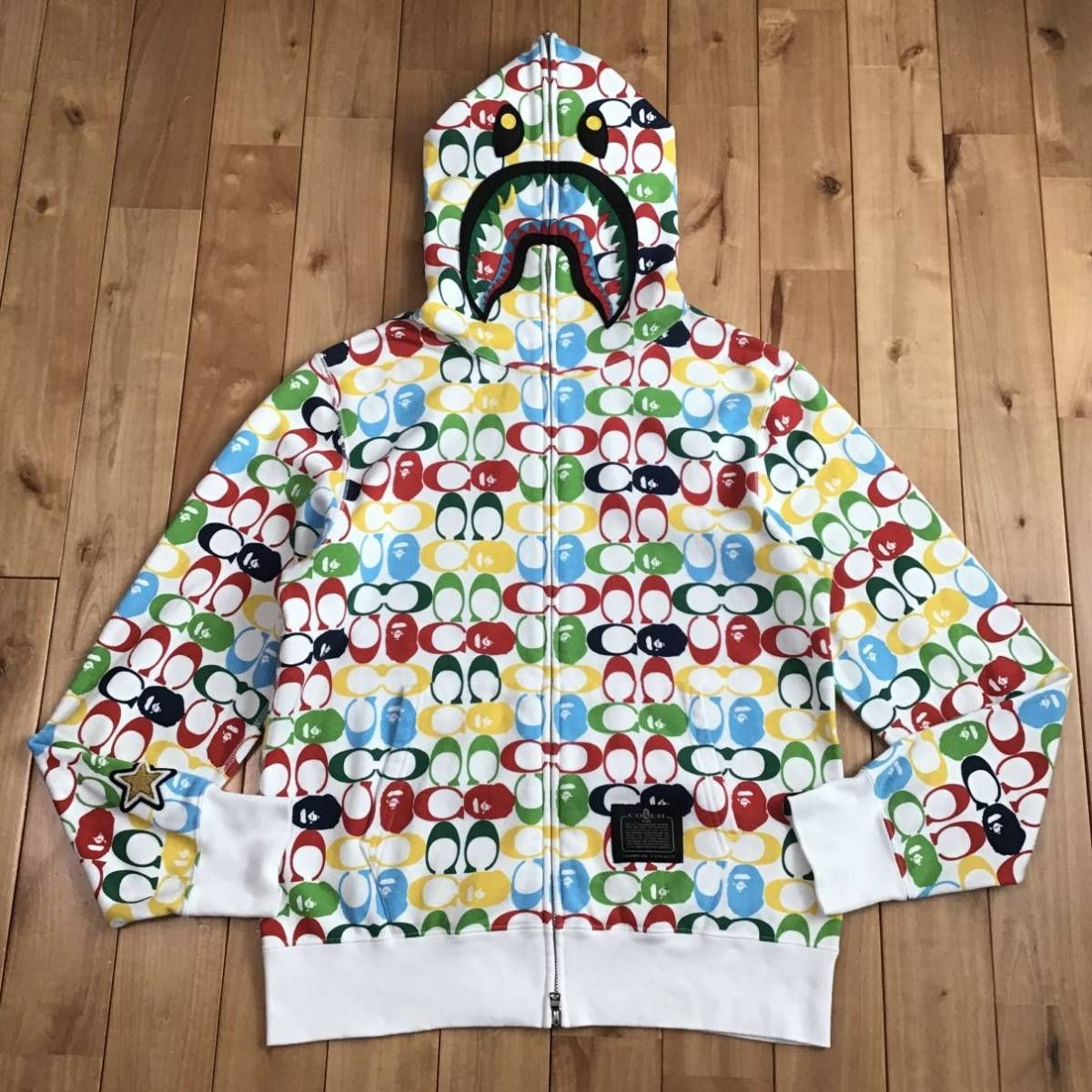 COACH × BAPE シャーク パーカー Mサイズ shark full zip hoodie a bathing ape エイプ ベイプ  アベイシングエイプ コーチ