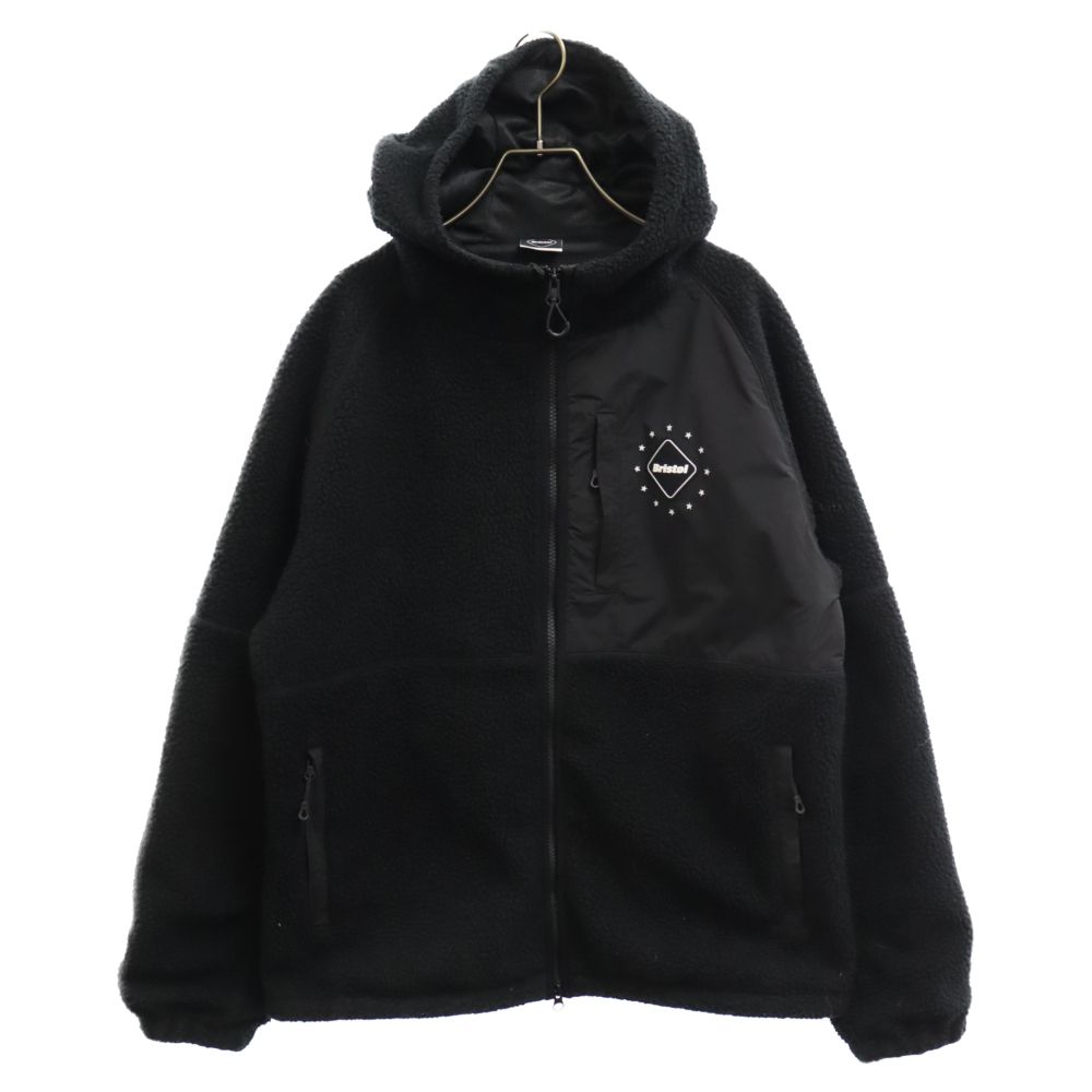 F.C.R.B. (エフシーアールビー) BOA FLEECE BIG LOGO HOODED BLOUSON ボアフリース ビッグ ロゴ フーデッド  ブルゾン パーカー FCRB-222044 ブラック - メルカリ