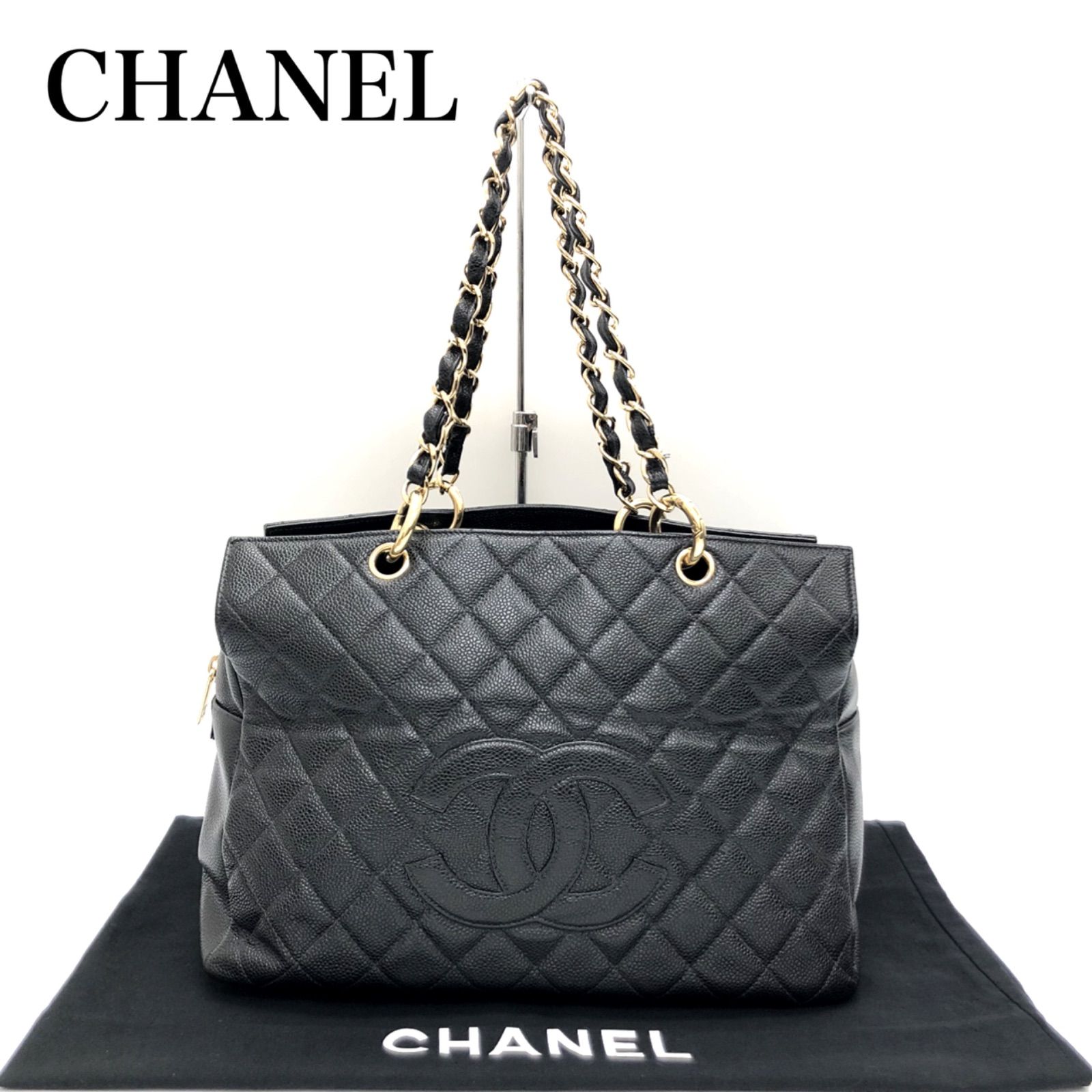 CHANEL キャビアスキンチェーントートバッグ 2406009 - メルカリ 