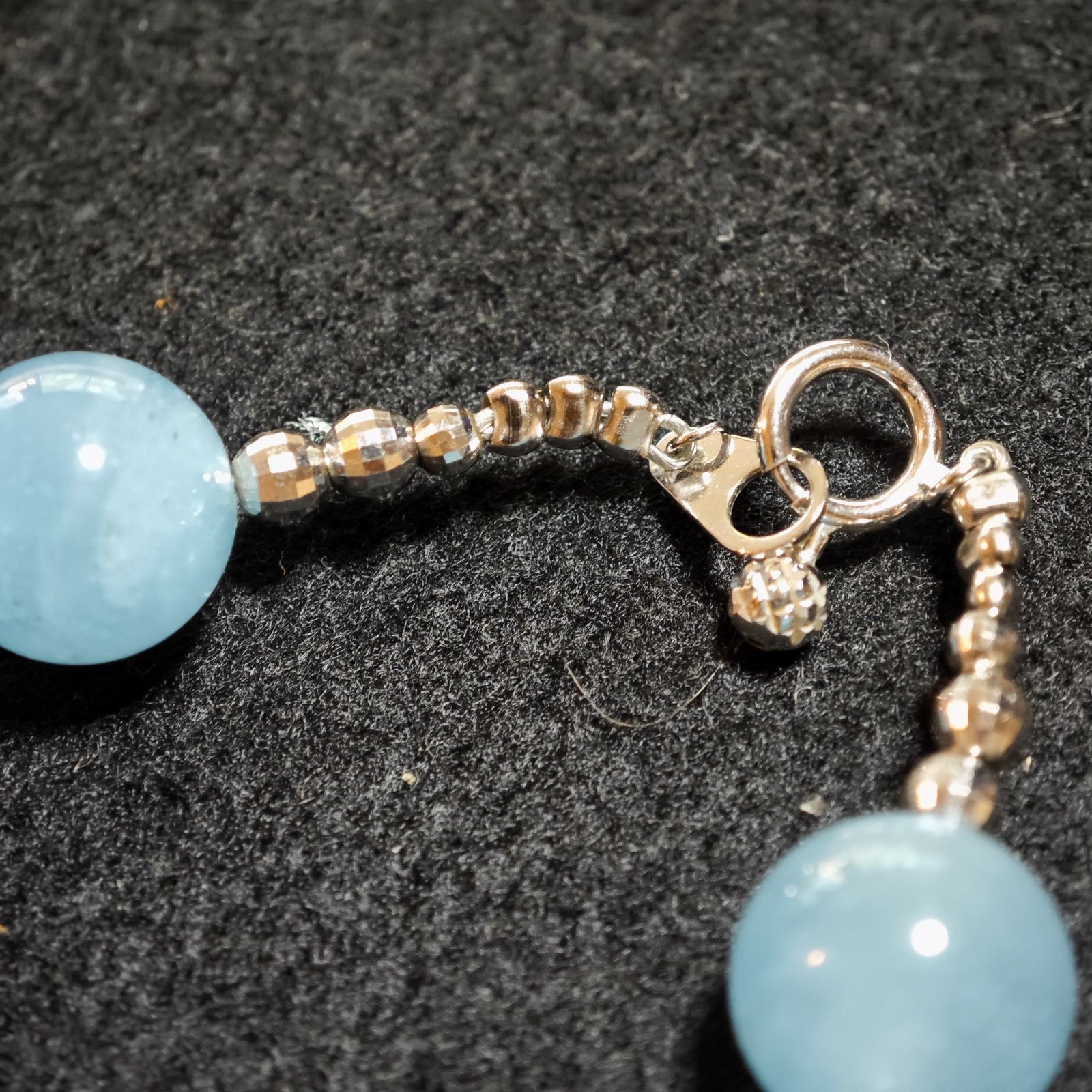 限定！今週末まで最終値下げ！！k18WG ミルキーアクアマリン トップ チャーム K18WGミルキーアクアマリンネックレス