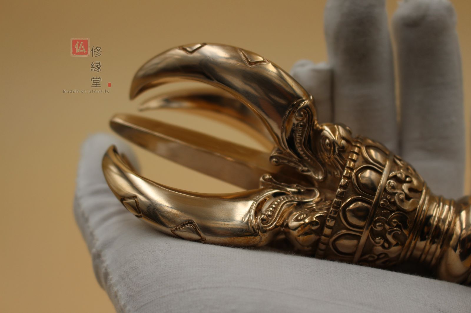 修縁堂】 密教法器 宋式五鈷金剛杵 仏教法具 真鍮製 vajra 23CM