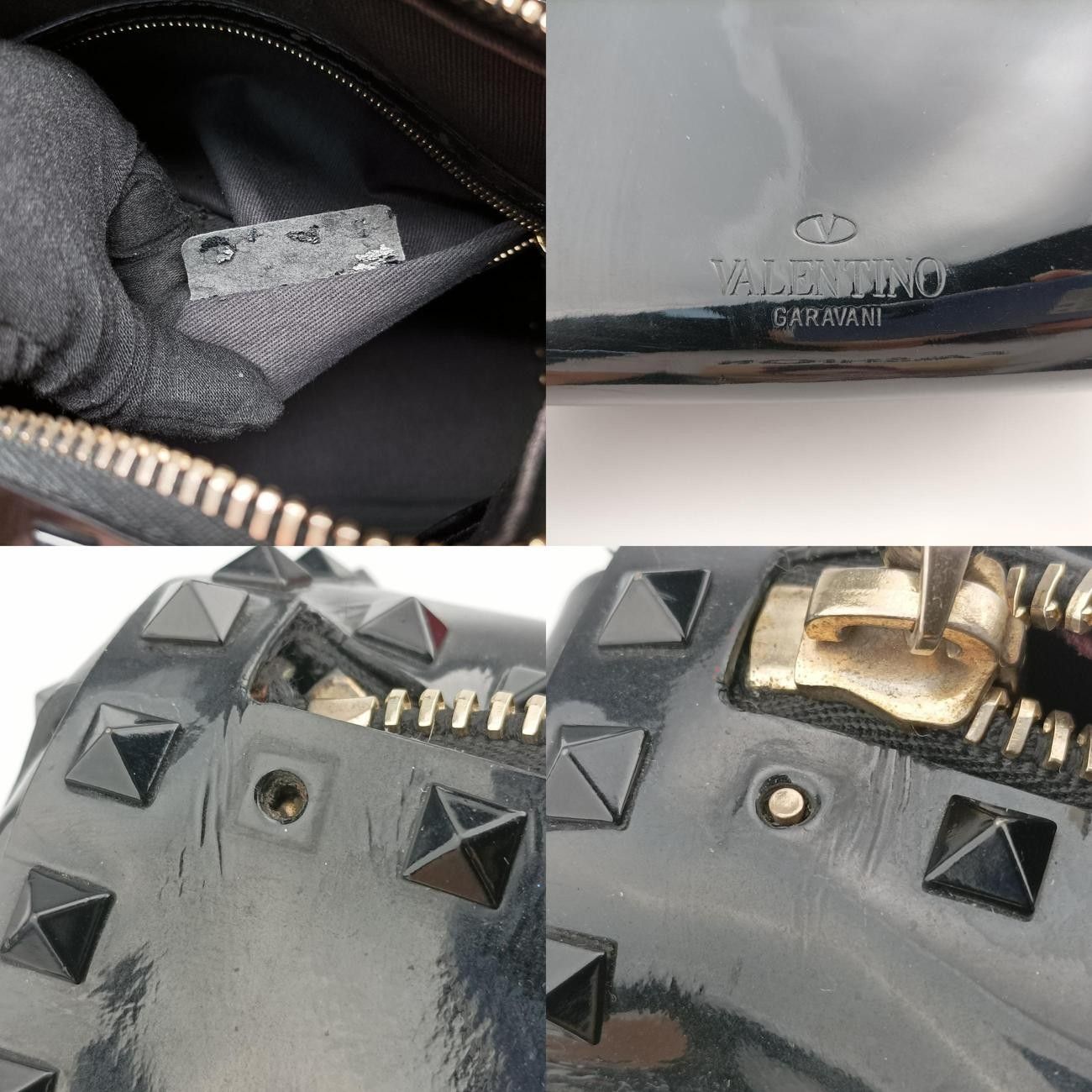 ヴァレンティノValentinoロックスタッズブラックパテント製番不明