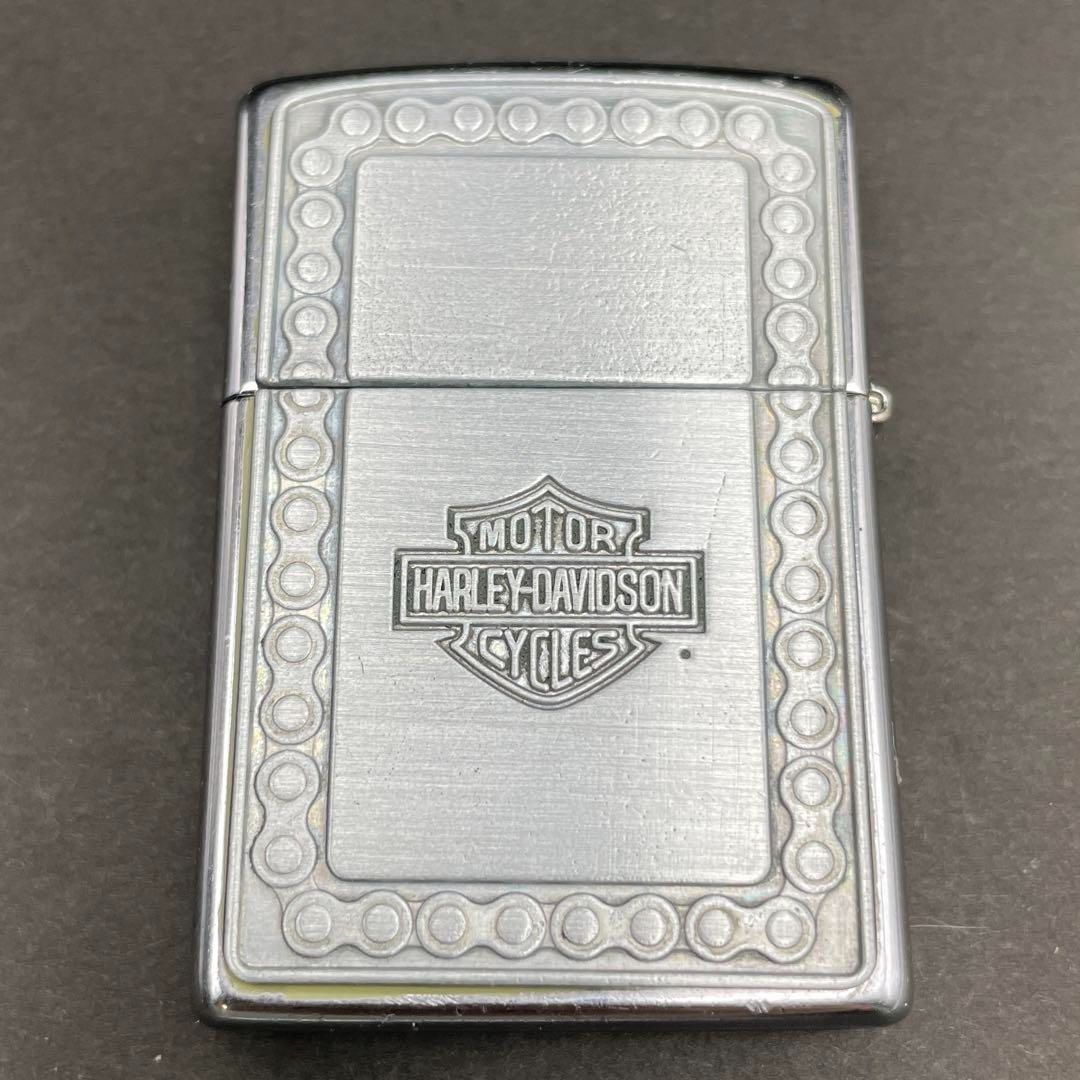 未使用ハーレーダビットソン メタル張りZIPPO ZIPPO ハーレーダビッドソン チェーンドライブ メタル貼り Lefty