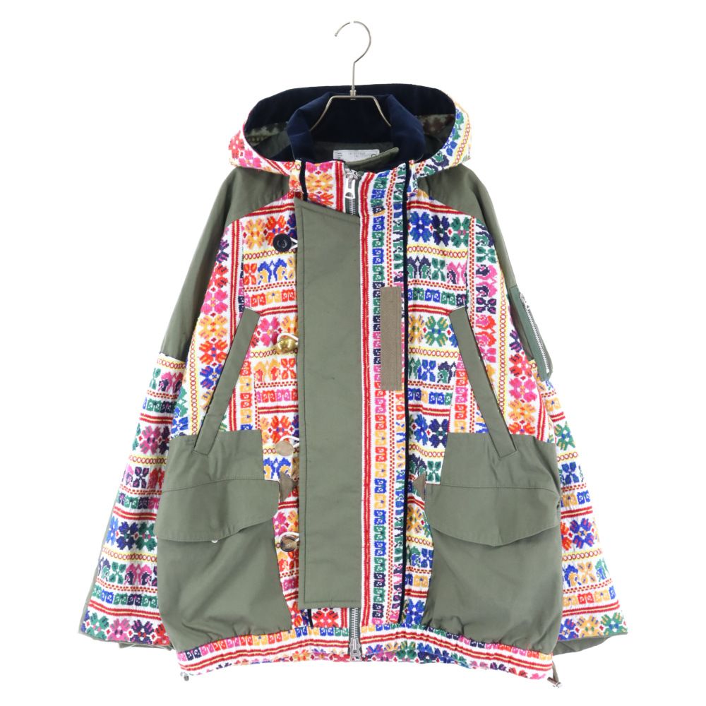 Sacai (サカイ) 19AW Floral Stripe Jacquard Blouson Jacket  