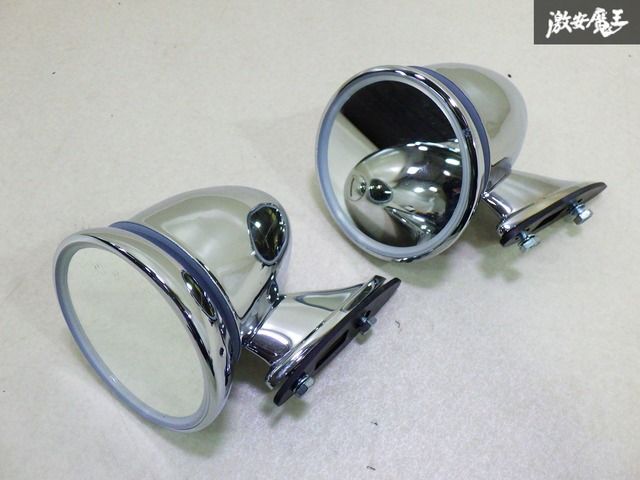 未使用】 社外 フェンダーミラー オールドミニ 左右 セット メッキ