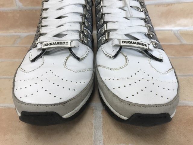 【中古】DSQUARED2 ディースクエアード 靴紐　ローカットスニーカー 白 40インチ 44813187