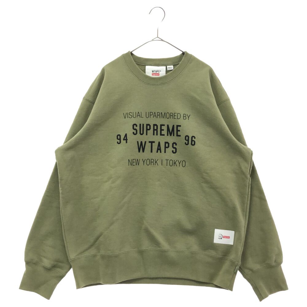 SUPREME シュプリーム 21AW ×WTAPS Crewneck light olive ×ダブル ...