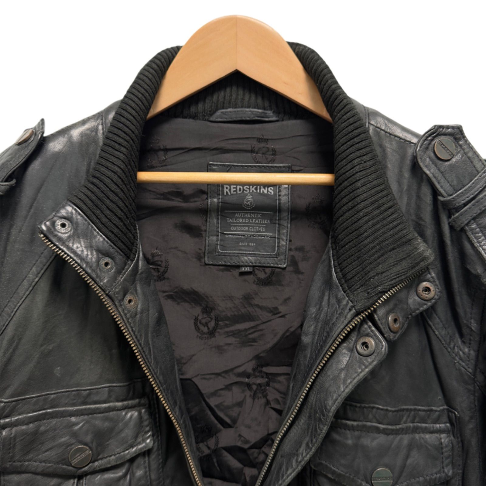 REDSKINS レザーブルゾン XL ブラック オーバーサイズ レザー