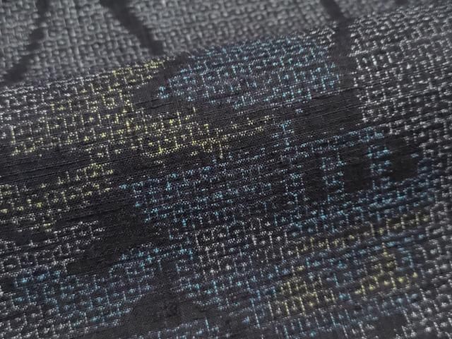 平和屋本店□極上 本場結城紬 重要無形文化財 奥順 100亀甲 立涌風景文