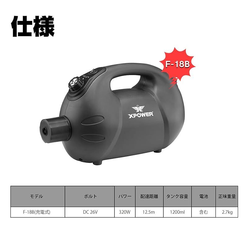 XPower高性能充電器ハンドホールド環境に優しいUlvフォガー噴霧器