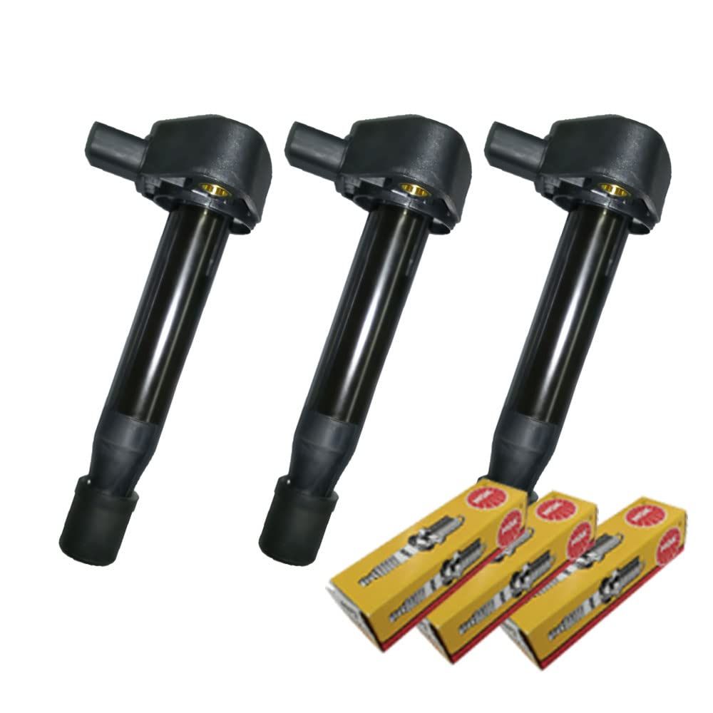 新着商品 エムズ部品 バモス HM1 HM2 平成13年9月～平成22年8月 ノンターボ 用 ザッツ JD1 JD2 ライフ JB1 JB2 バモスホビオ HJ1 HJ2 ダイレクトイグニッションコイル - NGK スパークプラグ BKR6E-11 各3本