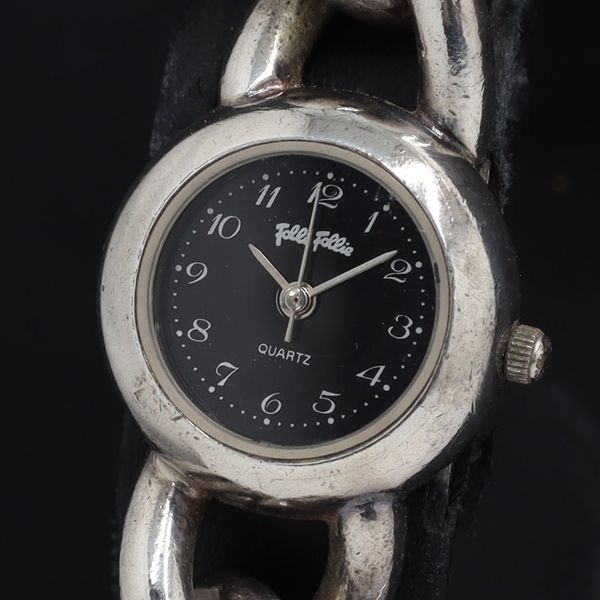 稼動 QZ フォリフォリ 14M925 黒文字盤 レディース腕時計 KRK 2000000 NSK