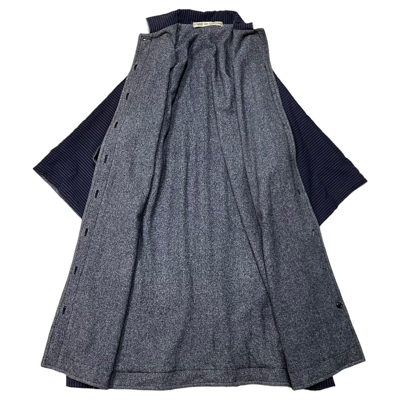 COMME des GARCONS(コムデギャルソン) 70~80's vintage kimono  coat/ヴィンテージ着物コート/70年代/80年代/最初期/川久保玲 SIZE FREE ネイビー×グレー AD表記無し 稀少品