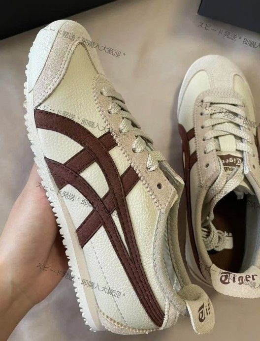 Onitsuka Tiger オニツカタイガー MEXICO 66 ローカット スニーカー 男女兼用 ベージュ ブラウン