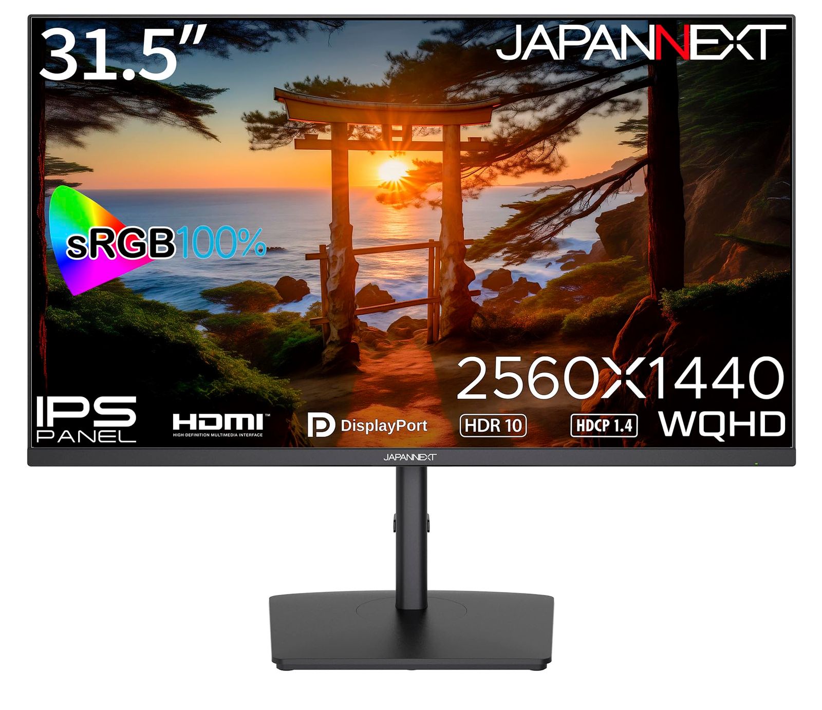 【新着商品】WQHD 256x144解像度 IPS モニター ディスプレイ 31.5インチ HDMIDisplayPort高さ調節回転ピボット機能VESA対応ブルーライトカット JAPANNEXT JN-IPS315WQHDR-HSP