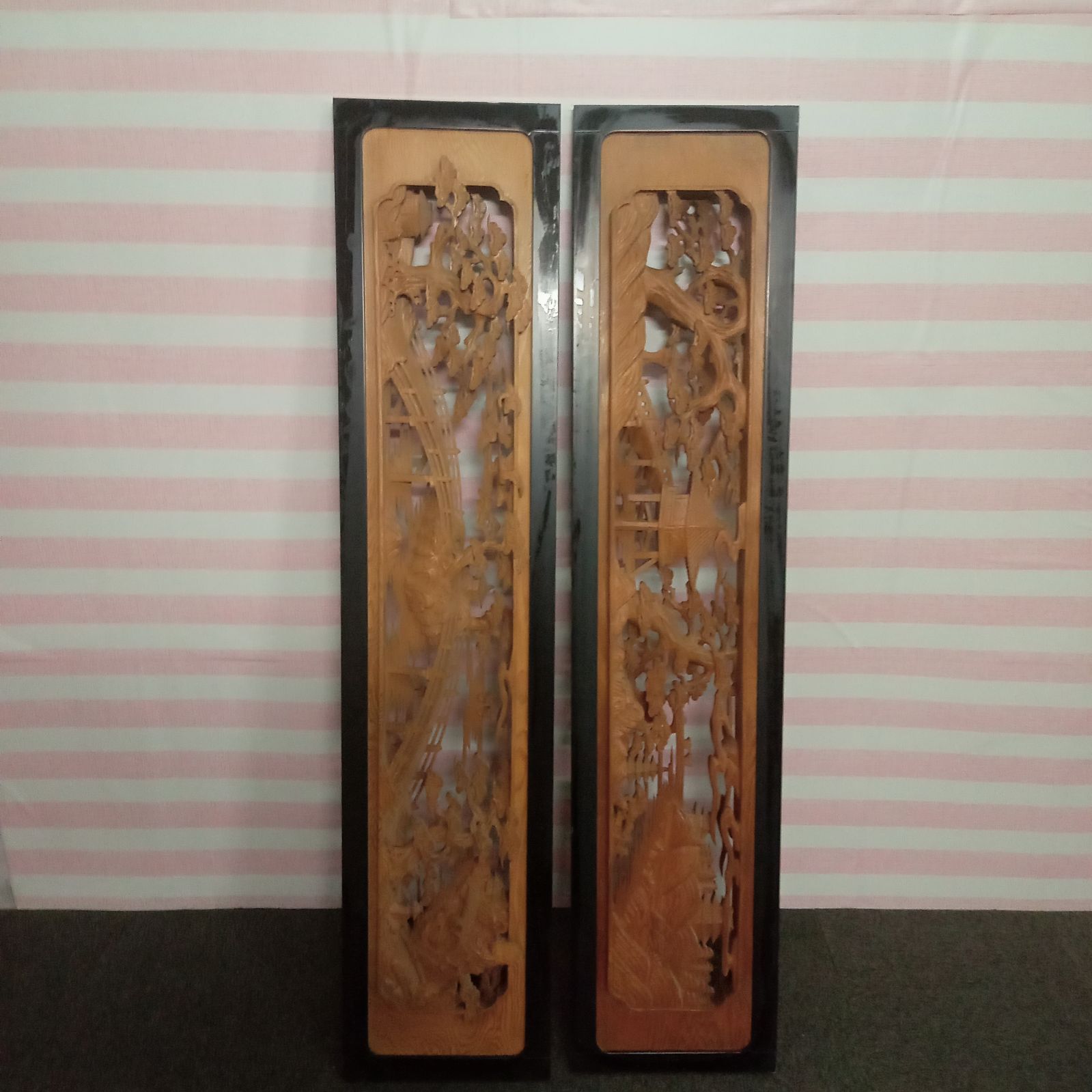 ◯ 欄間 建具 2枚セット レトロ 木製 アンティーク 昭和 - メルカリ
