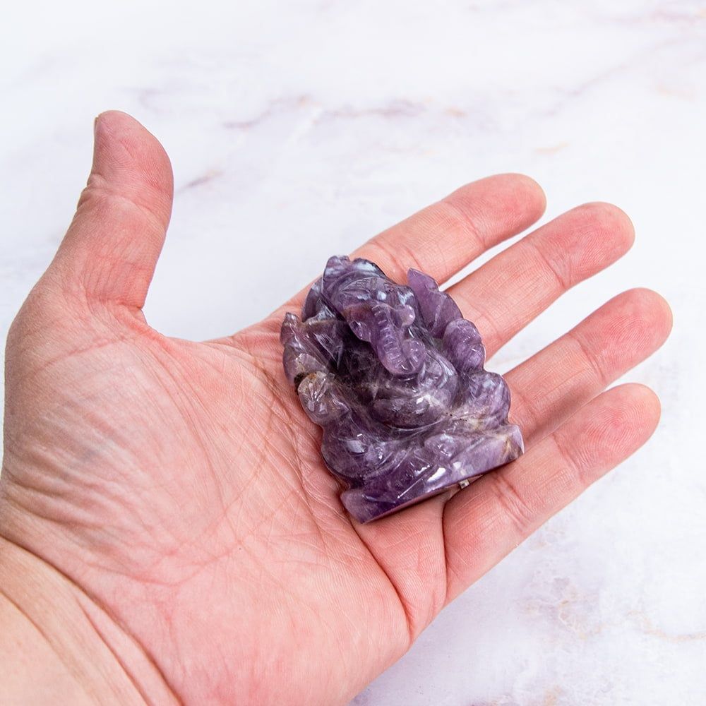 一点物・天然石】手彫りのジャームニー・ラトナ・ガネーシャ