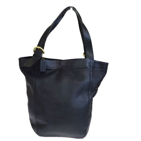【中古】 コーチ COACH トートバッグ ショルダー ブラック フルレザー 4082 09JA291