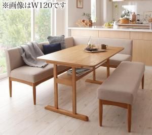 ダイニングセット（テーブルu0026ソファ ベンチ） コンパクトリビングダイニングセット 5人 4点セット(テーブル+ソファ1脚+アームソファ1脚+ベンチ1脚) 右アーム W150