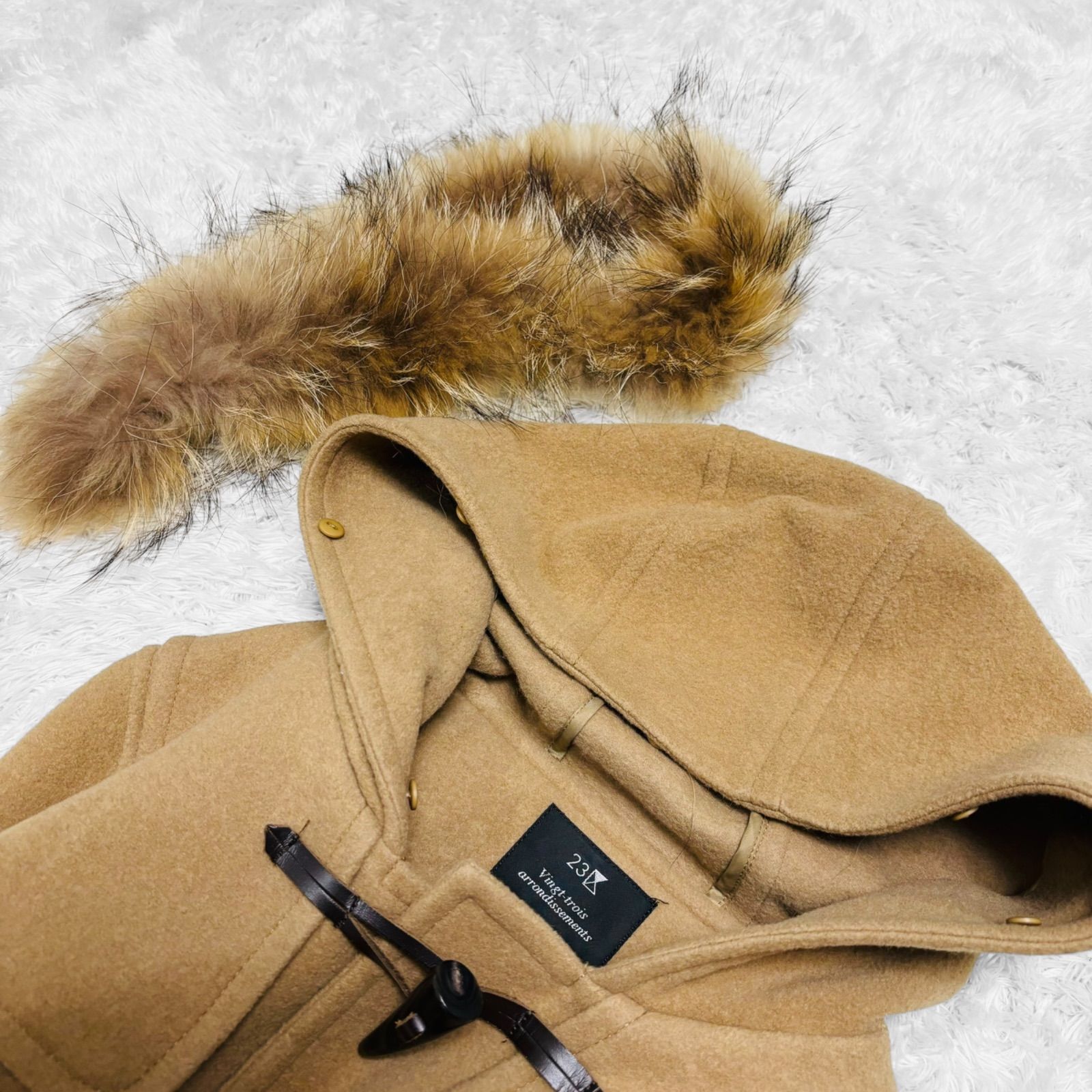 【美中古】FORTELA ダッフルコート キャメル　サイズ46 美中古】FORTELA ダッフルコート キャメル サイズ46 美中古】FORTELA