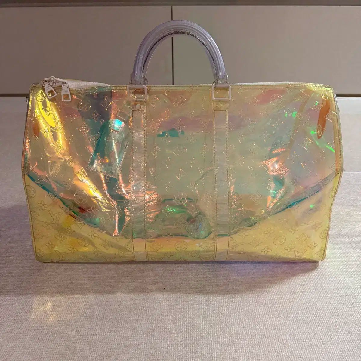 ルイヴィトン キーポル バンドリエール 50 モノグラム キャンバス プリズム キープオール ショルダーバッグ