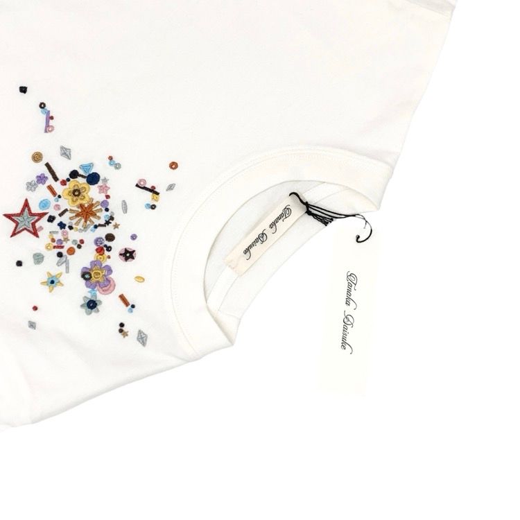 tanakadaisuke childhood spangle Tシャツ childhood spangle T-shirt White – tanakadaisuke