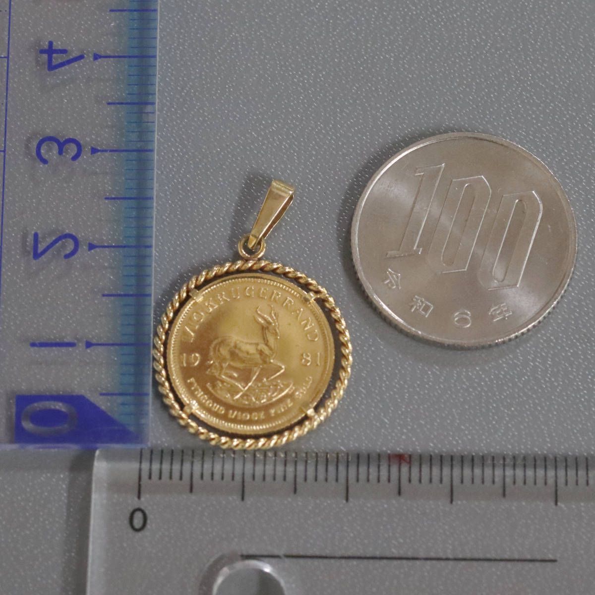 K22⁄750ペンダントトップ クルーガーランド金貨 1⁄10oz 4.4g