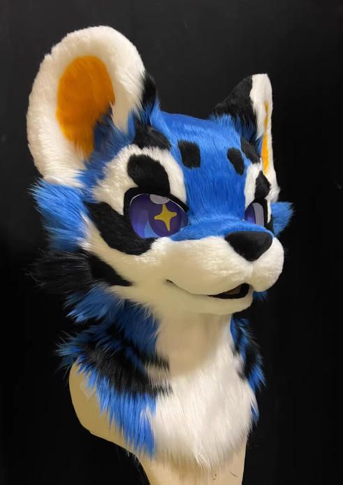 意図的な 着ぐるみヘッド 猫 NO.359 青 紺色 全頭ヘッド ケモノ ファースーツ ぬいぐるみ コスプレ コスチューム kigurumi 一点物