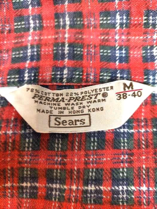 シアーズ Sears 70S-80S 三角タグ ヴィンテージ チェック オープ