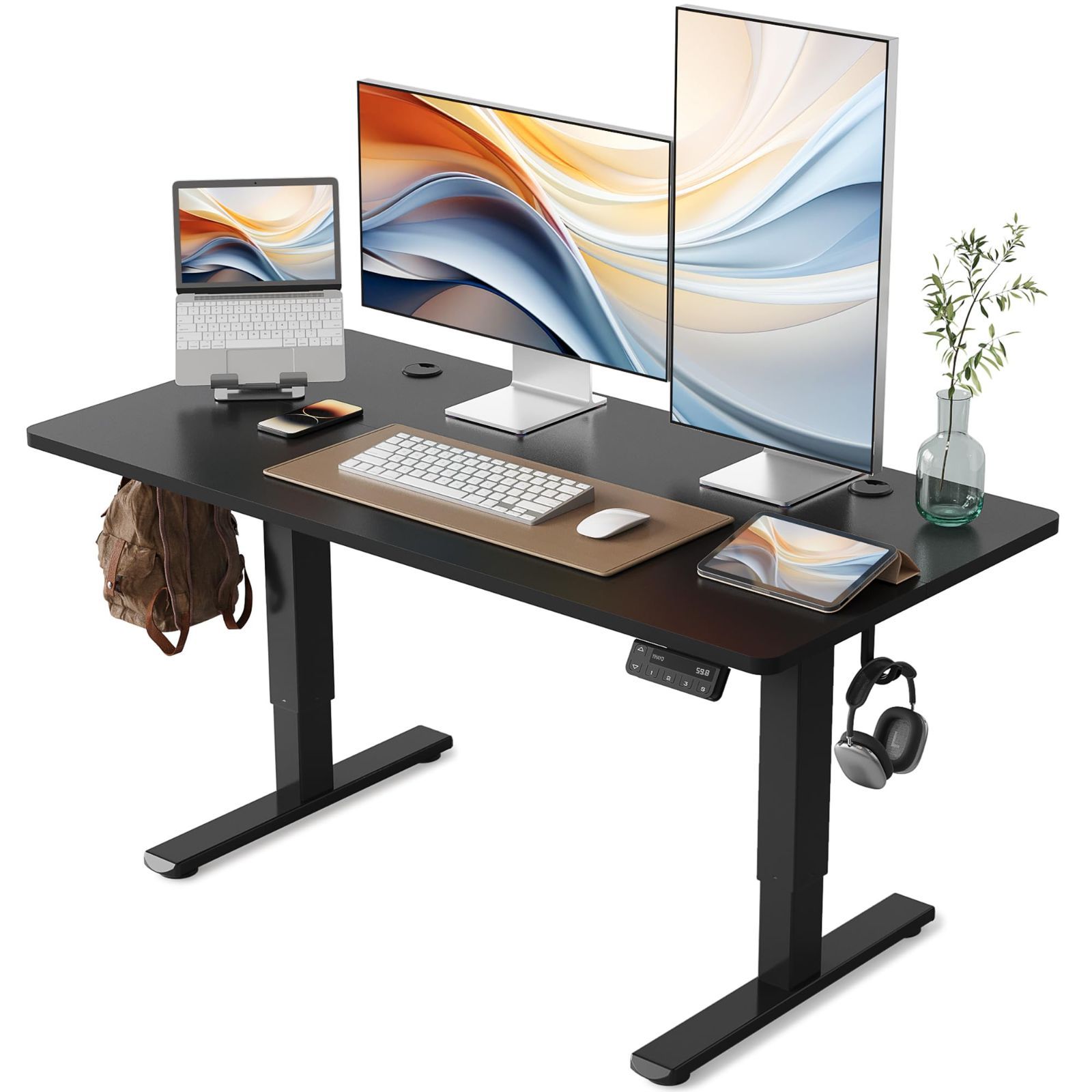 【新着商品】ローデスク 高さ46-72cm 昇降デスク YIHAYO 幅120cm 奥行き60cm 電動 ゲーミングデスク 昇降式デスク 高さメモリー機能 上下昇降デスク 衝突検知 静音 収納フック付き 組み立て簡単 ロ