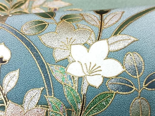 平和屋着物□訪問着 駒刺繍 地紙花蝶文 暈し染め