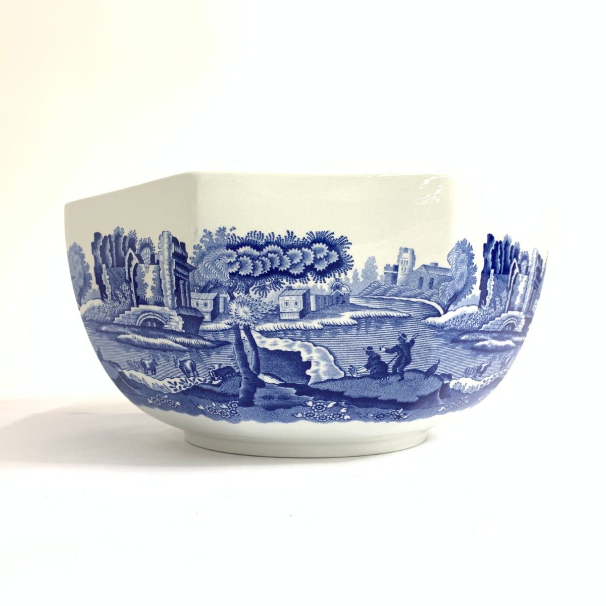 SPODE スポード 八角ボウル/ブルーイタリアン 口径25㎝ ホワイト
