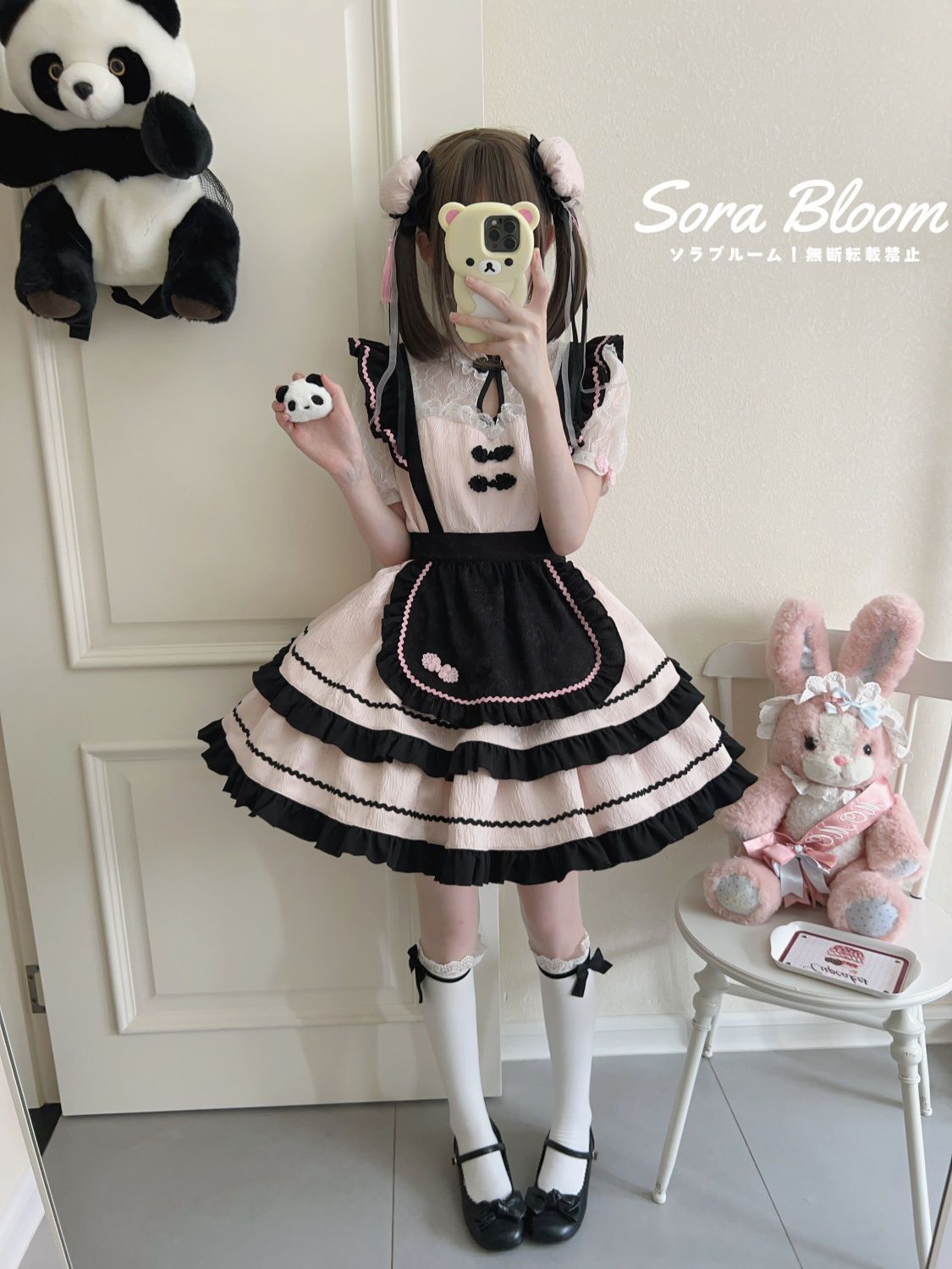 中華風デザイン ロリータドレスです 洋装 可愛い短袖 OP ワンピース 2025新作 双刀甜華 中華風デザイン ロリータドレスです 洋装