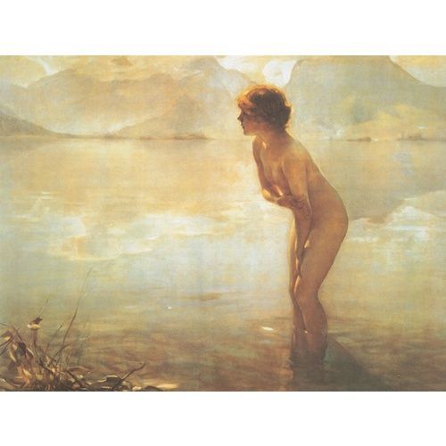 世界の名画】 ポール・シャバ 「9月の朝」 F6号 複製画 額入り 透明