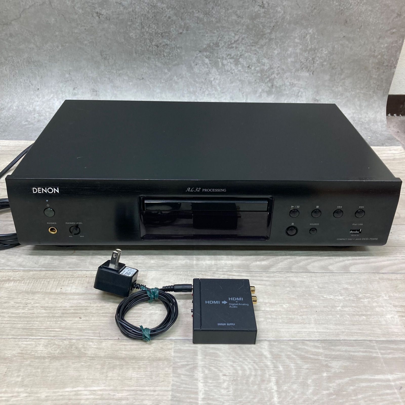動作 済み DENON DCD-755RE 2018年製 コード付き HDMI信号オーディオ分離機付き VGA-CVHD5 23210aa0