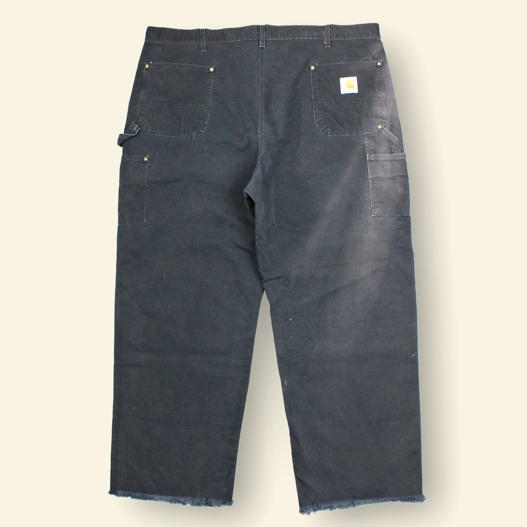 USA製 CARHARTT ペンキ ヤケ 裾フリンジ ダブルニー ワークパンツ W44 