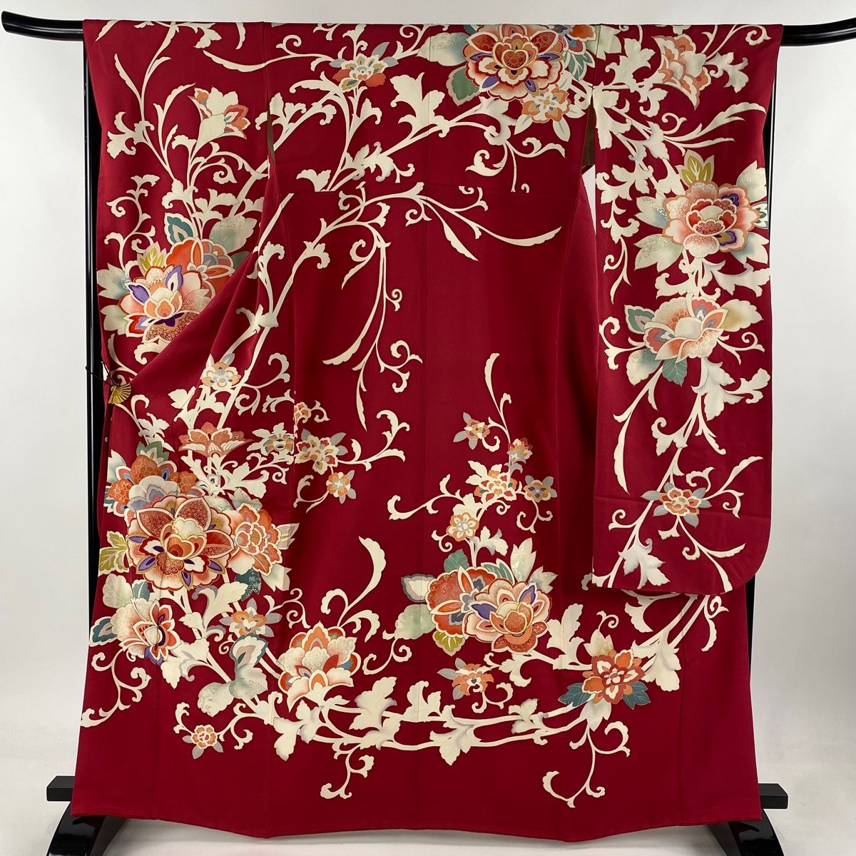 振袖 秀品 身丈165cm 裄丈66cm 正絹 【中古】 付下げ 身丈165cm 裄丈66cm M 袷 陶彩染 幾何学 薄茶色 正絹 秀品