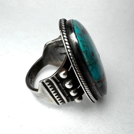 ナバホ リング インディアンジュエリー Navajo クロスアロー 10号 Navajo⁄ナバホ族 Albert Jake⁄アルバートジェイク作 ターコイズリング