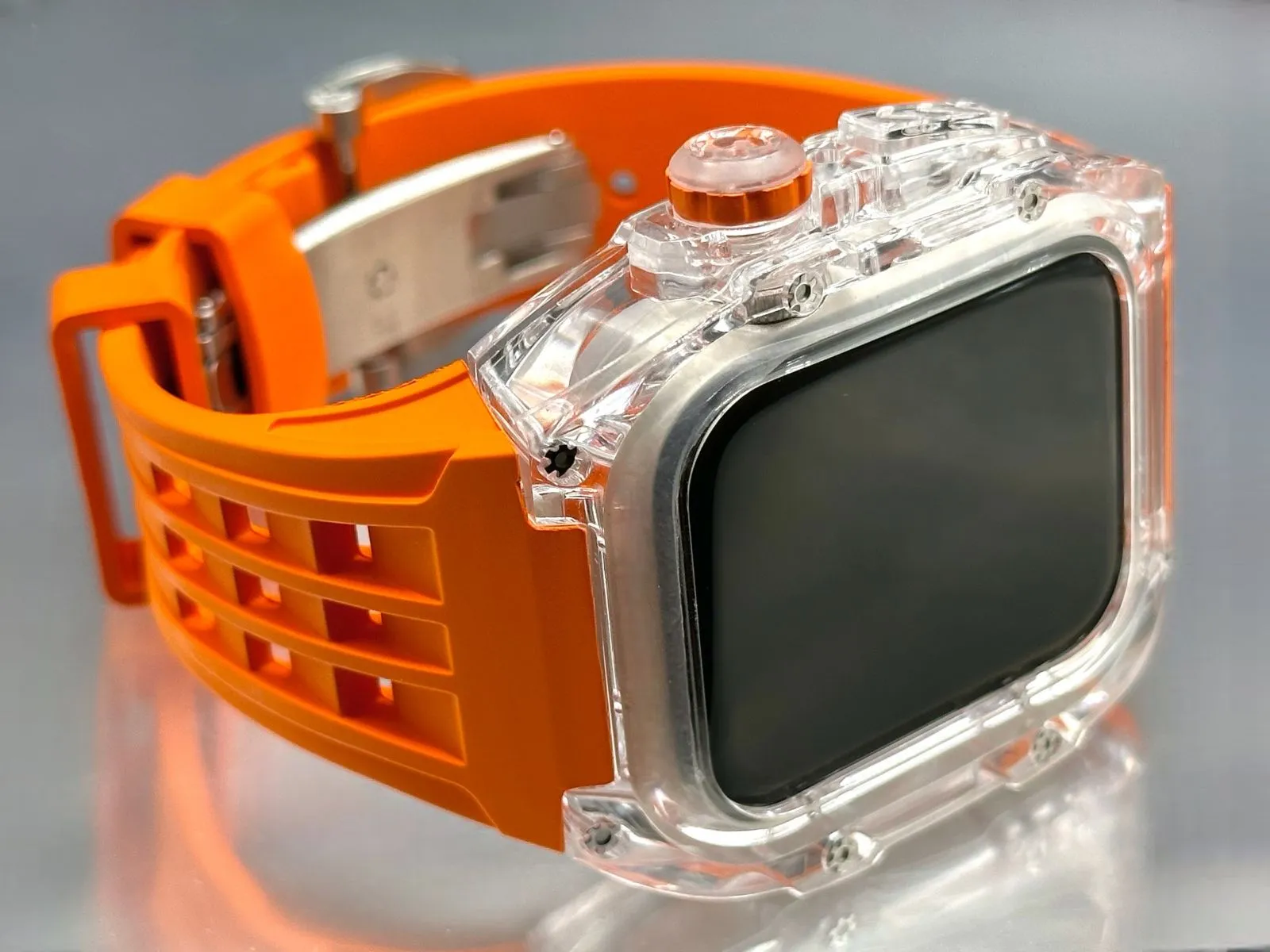 直販専門店 Apple Watch オレンジ ヴァイトンラバーバンド ケース 