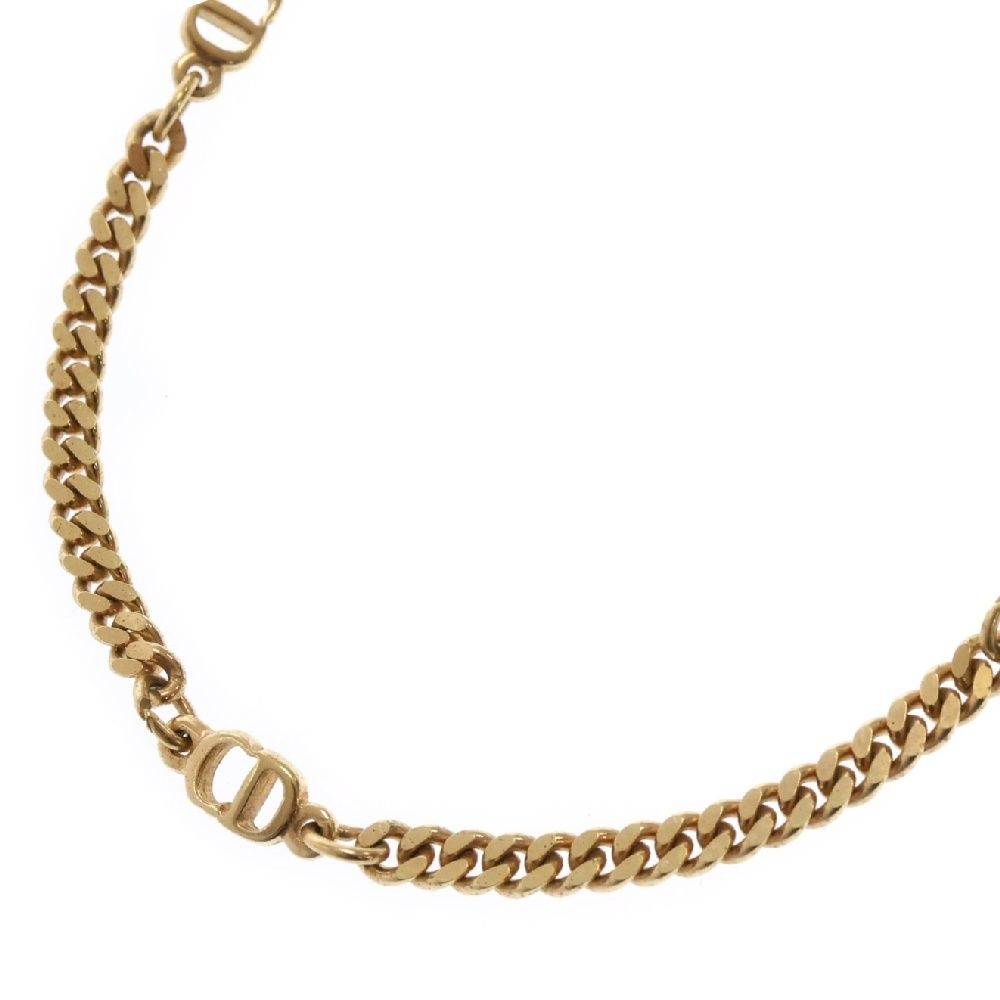 Christian Dior クリスチャンディオール ロゴ チェーン ネックレス GP ゴールド アクセサリー