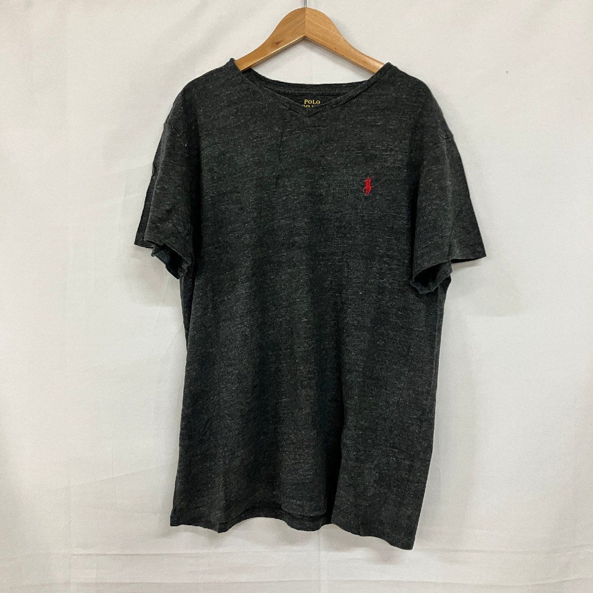 ラルフローレン 刺繍 ワンポイント 長袖シャツ ブラック アメリカ古着US古着 C182 POLO RALPH LAUREN アメリカ古着 M コットン ブラック系
