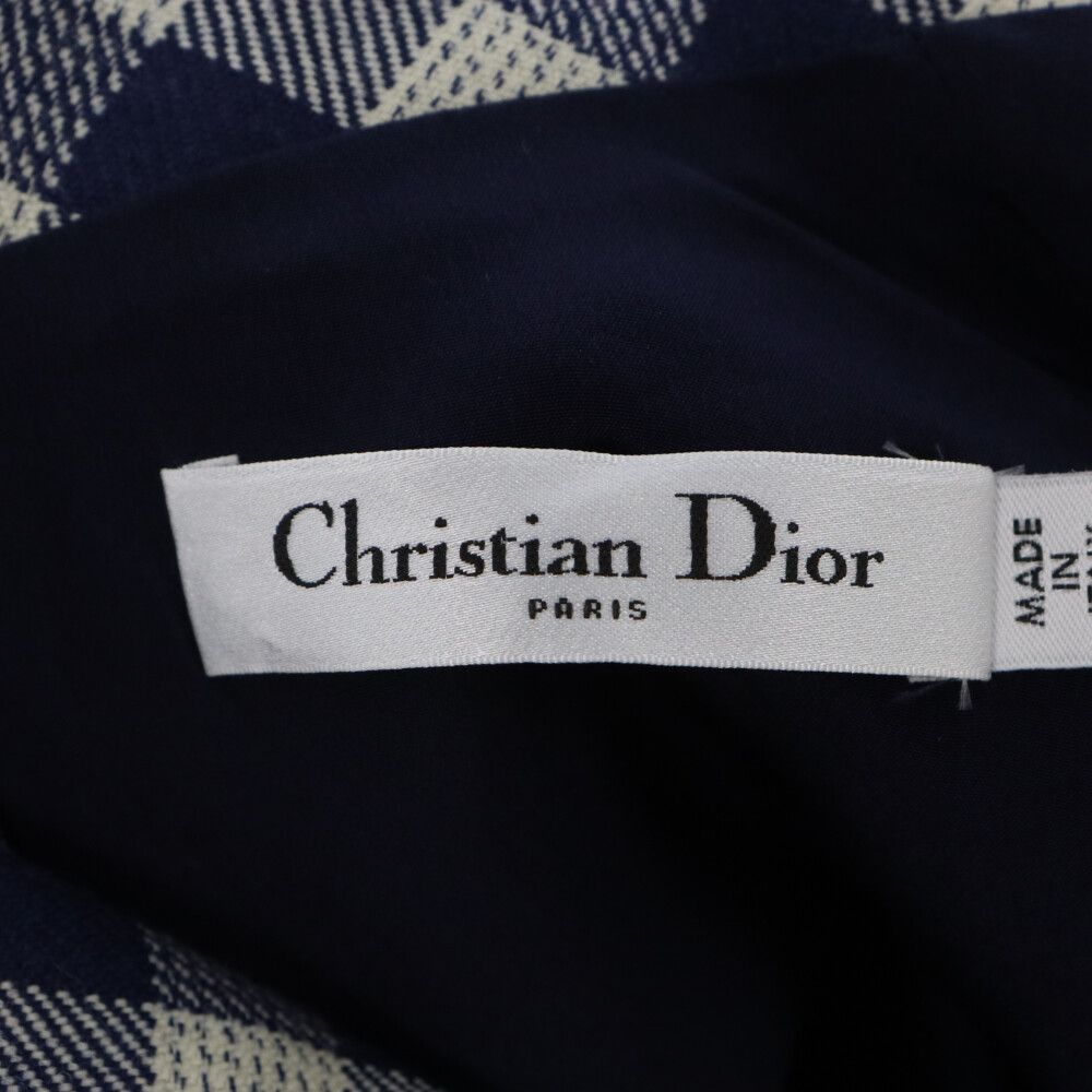 Christian Dior 20AW 襟付きノースリーブチェックワンピース Christian Dior 20AW 襟付きノースリーブチェックワンピース