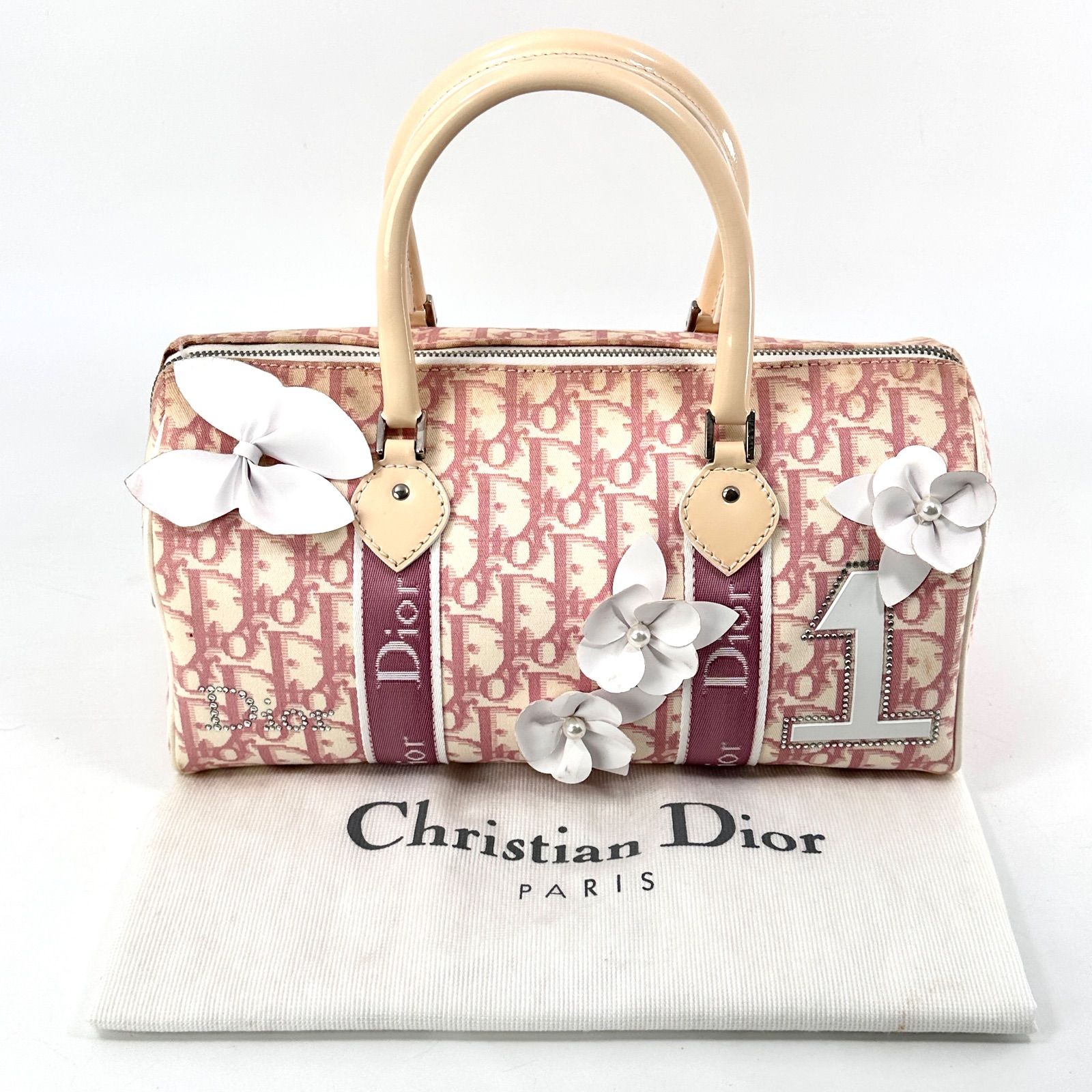 【入手困難】ディオール トロッター ボストンバッグ PVC レザー ピンク 1 Christian Dior ディオール トロッター ボストンバッグ ピンク 入手