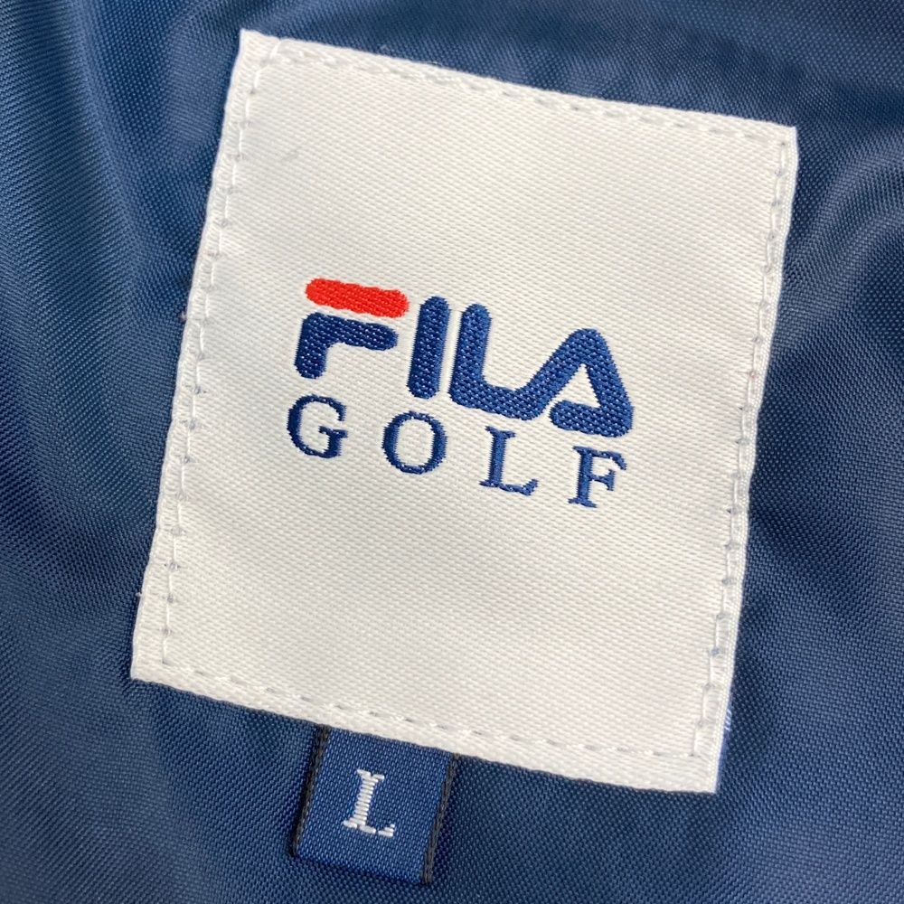 サイズ：L FILA GOLF フィラゴルフ 中綿パンツ チェック柄 ネイビー系