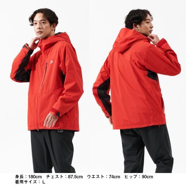 美品　ダイワ スーパーレインジャケット DR-34009J レッド　L Amazon.co.jp: ダイワ(DAIWA) レインウェア レインマックス