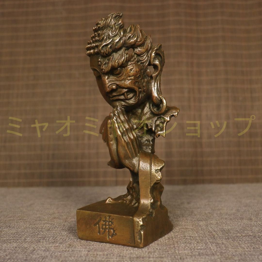 銅製 釈迦如来仏仏像 事務デスクトップ机 茶室 茶寵 置物 装飾品