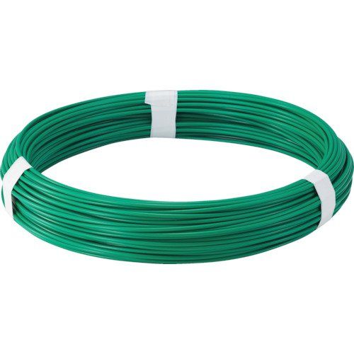 TRUSCO トラスコ カラー針金 ビニール被覆タイプ グリーン 線径1.2mm TCW-12GN × 10巻 ケース販売