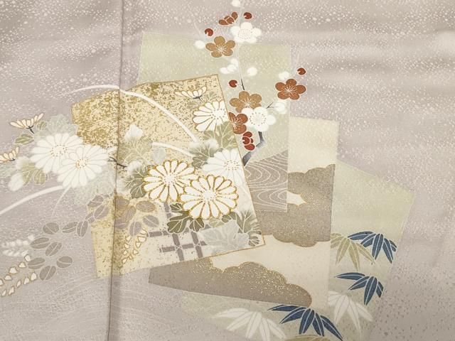 平和屋着物 訪問着 駒刺繍 雲取り草木文 暈し染め 金彩 やまと