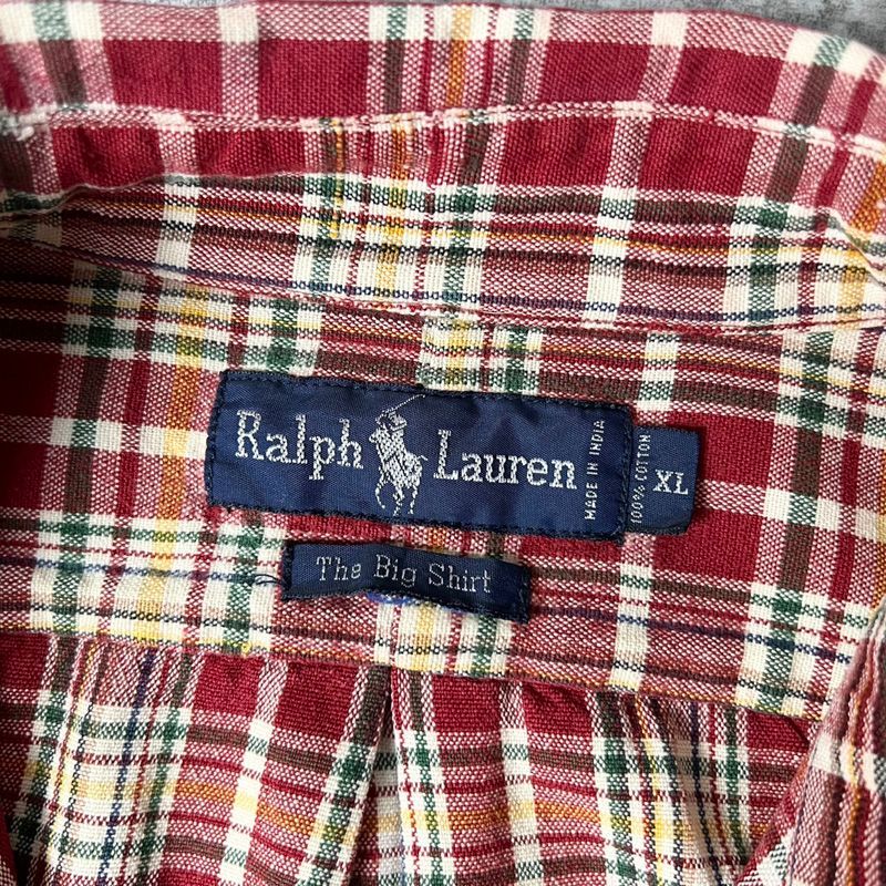 BIG SHIRT 90s RALPH LAUREN マルチカラー チェック 長袖 ボタン